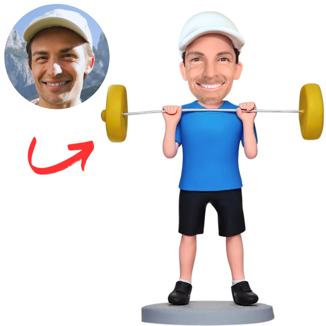 Custom Weightlifter Male Bobbleheads Personalized Figure