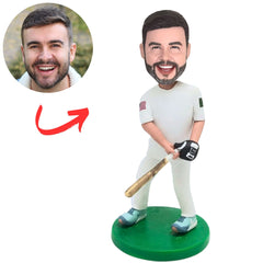 Custom Baseball Player in White Suit Bobbleheads