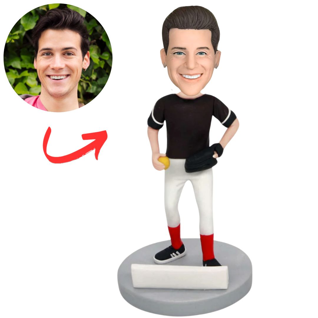 Custom Baseball Player Holding a Baseball Bobbleheads