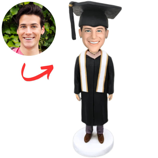 Custom Graduation Man with Graduation Cap Bobbleheads