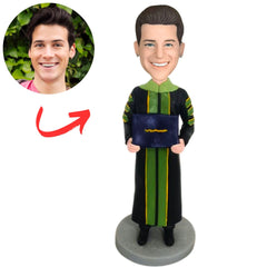 Custom Man Holding Graduation Certificate Bobbleheads
