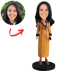 Girl in Yellow Graduation Gown Custom Graduation Bobbleheads