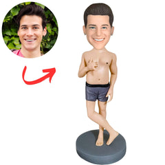 Custom Funny Man Showing The Six Gesture Bobbleheads