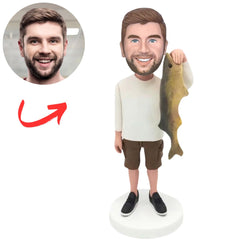 Custom Fishmen Bobbleheads Man Holding Fish