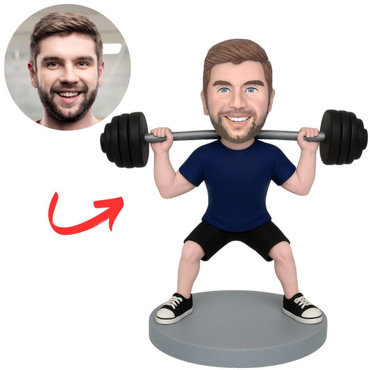 Custom Bobbleheads Weightlifting Action Weightlifter