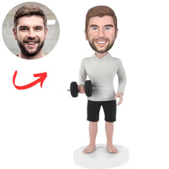 Custom Bobbleheads Fitness Man Wearing Sweatshirt