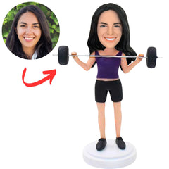 Custom Bobbleheads Female Weightlifter Gifts for Her