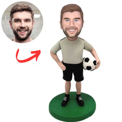Custom Bobbleheads Black Pants Soccer Player