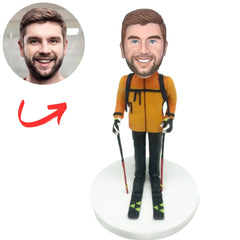 Custom Bobbleheads Skiing Man Personalized Clay Figurines