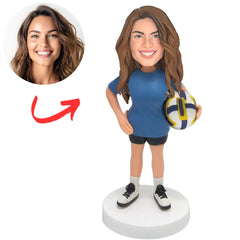 Strong Female Volleyball Player Custom Bobbleheads