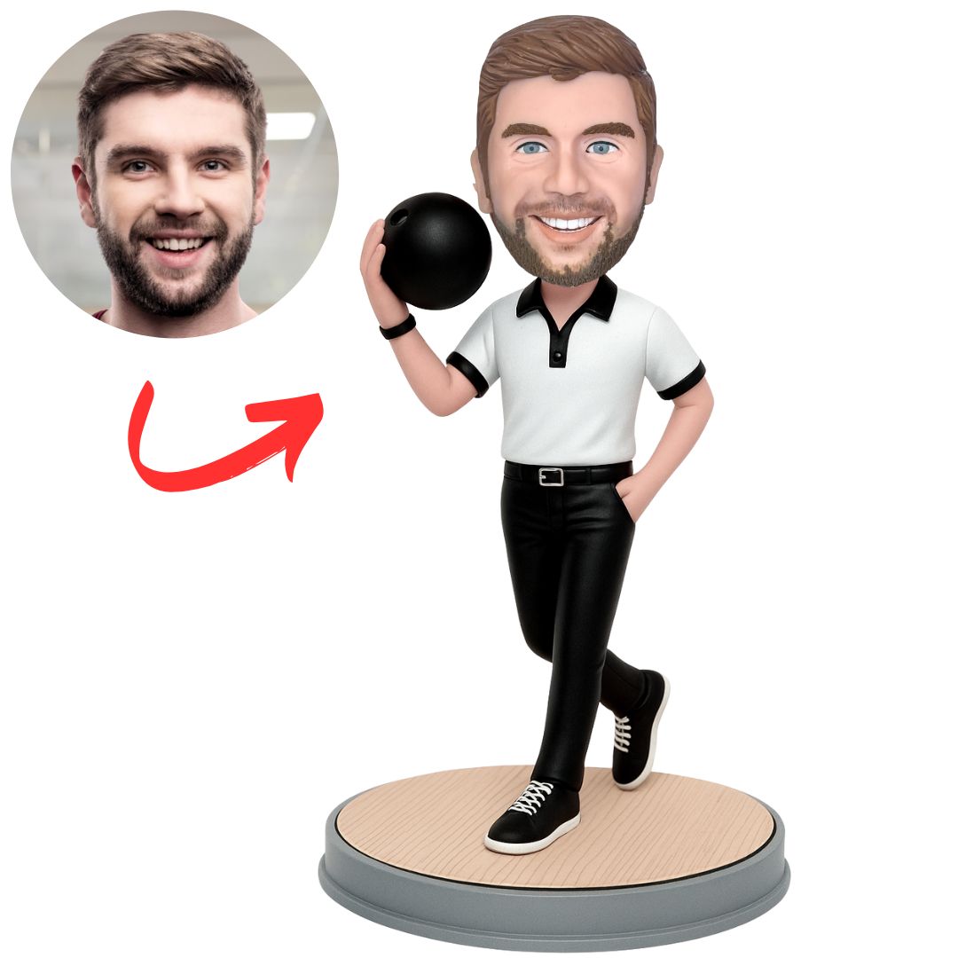 Custom Bobbleheads Cool Bowling Player Personalized Clay Figurines