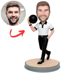 Custom Bobbleheads Cool Bowling Player Personalized Clay Figurines