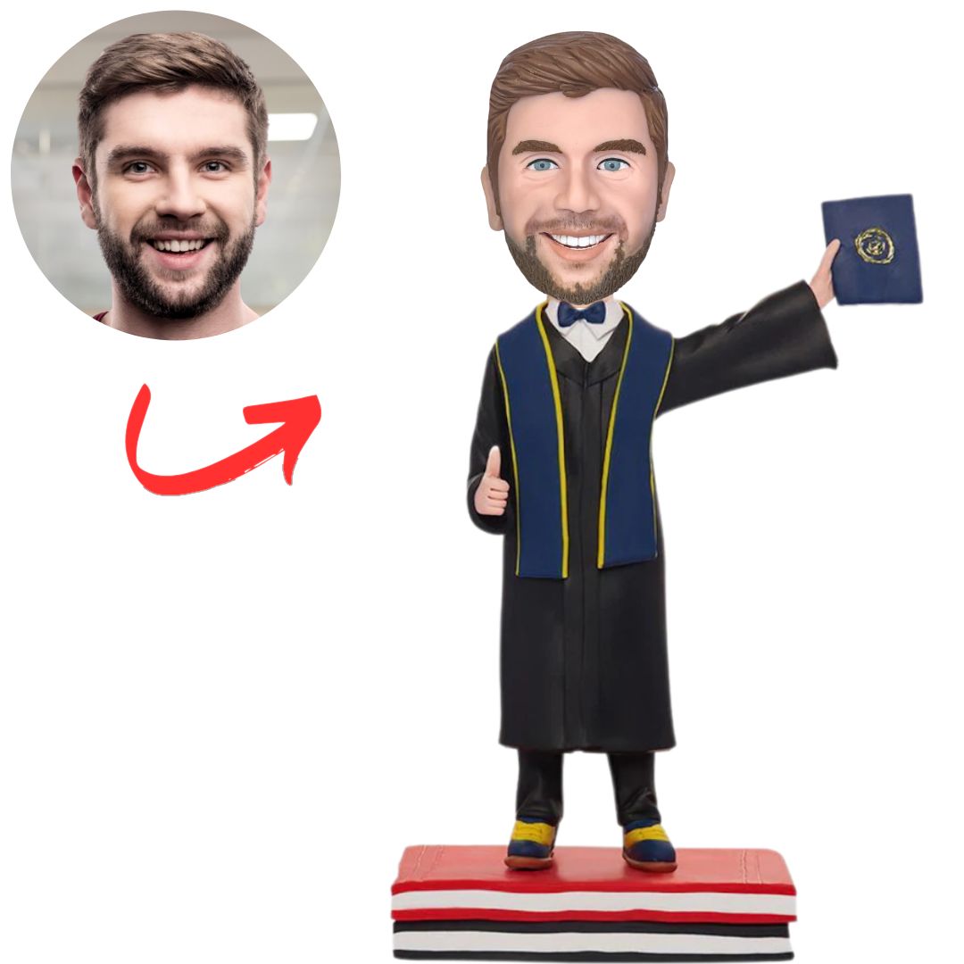Custom Graduation Bobbleheads Graduation Boy Hold Diploma