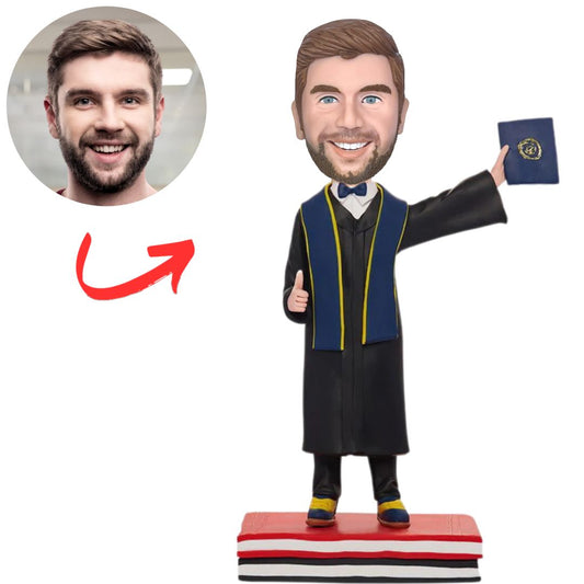 Custom Graduation Bobbleheads Graduation Boy Hold Diploma