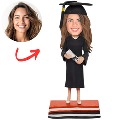 Custom Graduation Bobbleheads Graduation Girl Hold Diploma
