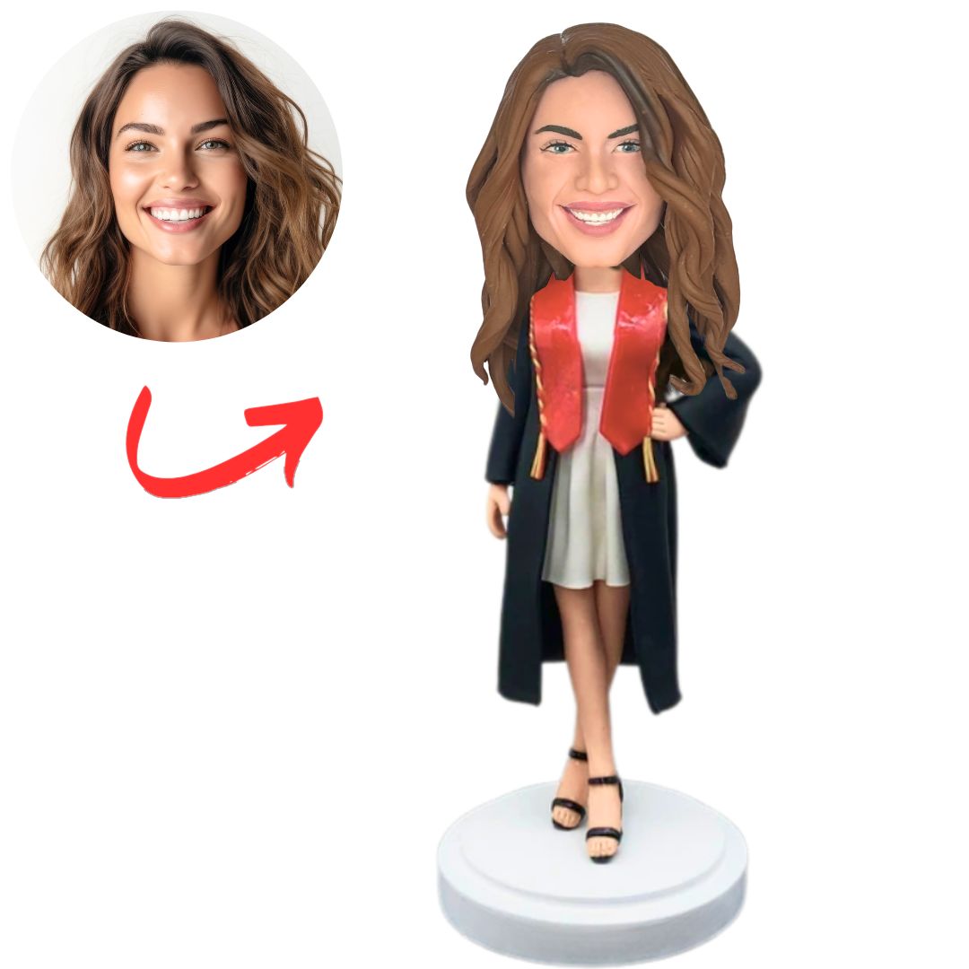 Personalized Graduation Bobbleheads Cool Female Graduates