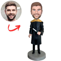 Personalized Graduation Bobbleheads Man in Graduation Gown