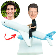 Custom Man Sitting on The Plane Bobbleheads