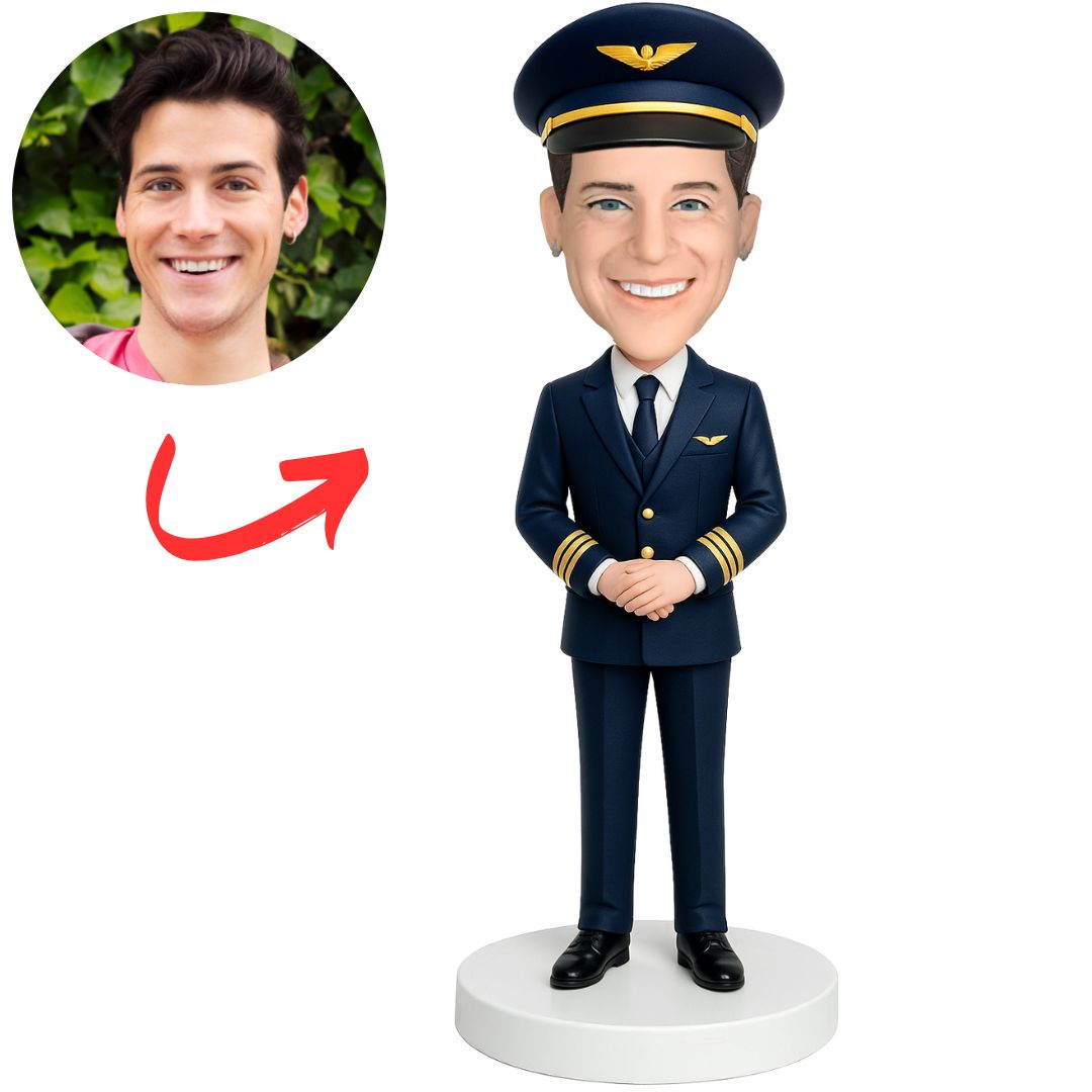Custom Bobbleheads Male Airplane Captain