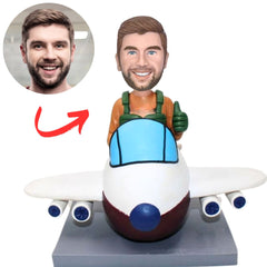 Custom Bobbleheads Man Flying a Plane