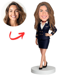 Personalized Stewardess Bobbleheads Stewardess in Uniform