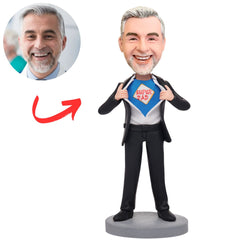 Custom Super Dad Super Hero Bobbleheads