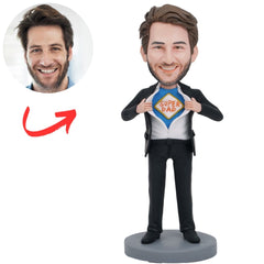 Custom Super Dad Super Hero Bobbleheads