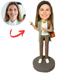 Fashion Girl with Headphones Custom Modern Bobbleheads