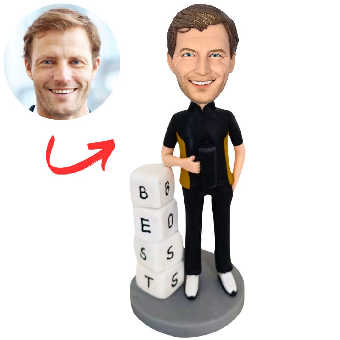 Best Boss Holding a Water Cup Custom Boss Bobbleheads