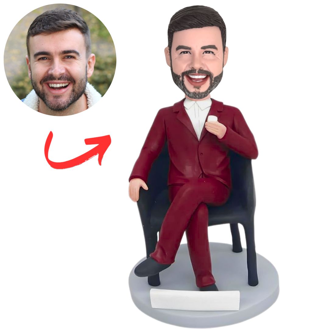 Boss Sitting on Chair Personalized Bobbleheads