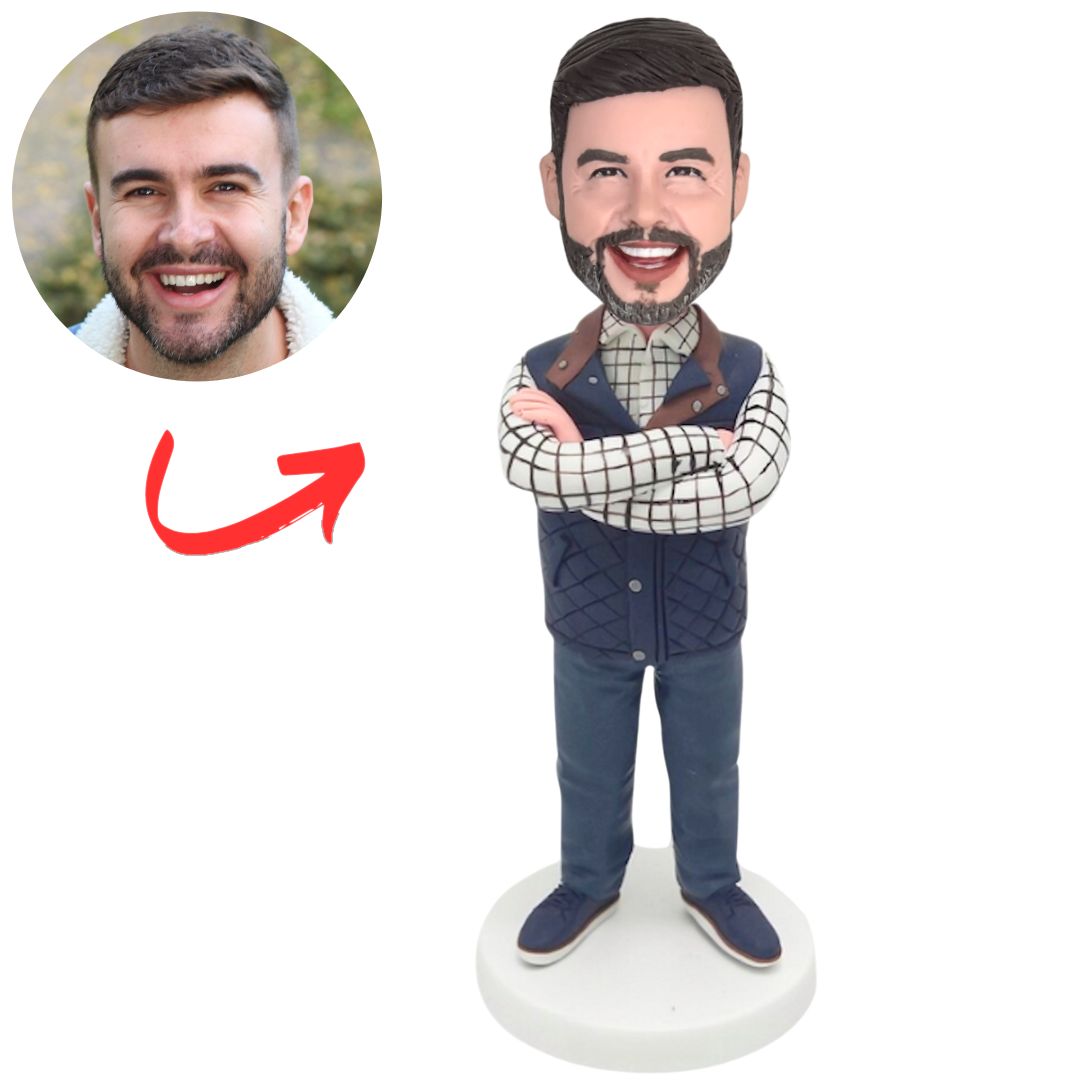 Male Boss with Arms Crossed Personalized Bobbleheads