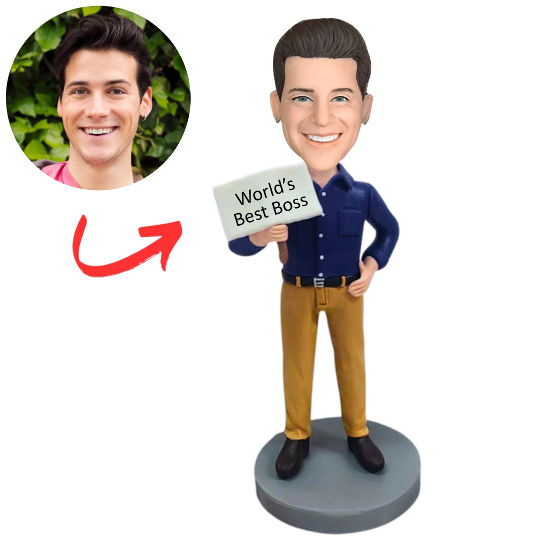 Male Boss in Yellow Pants Personalized Bobbleheads