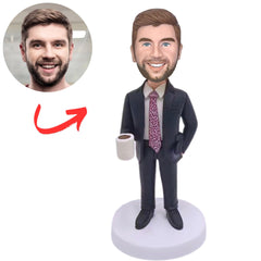 Boss Holding a Cup Personalized Bobbleheads