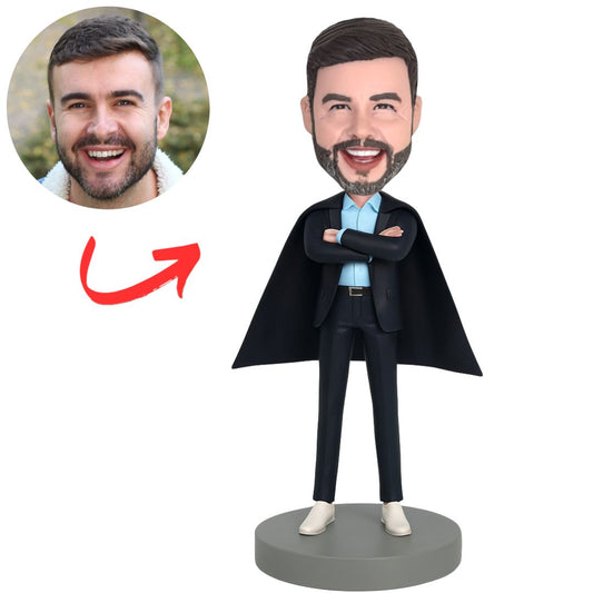 Men in Black Suit And Cape Custom Bobbleheads
