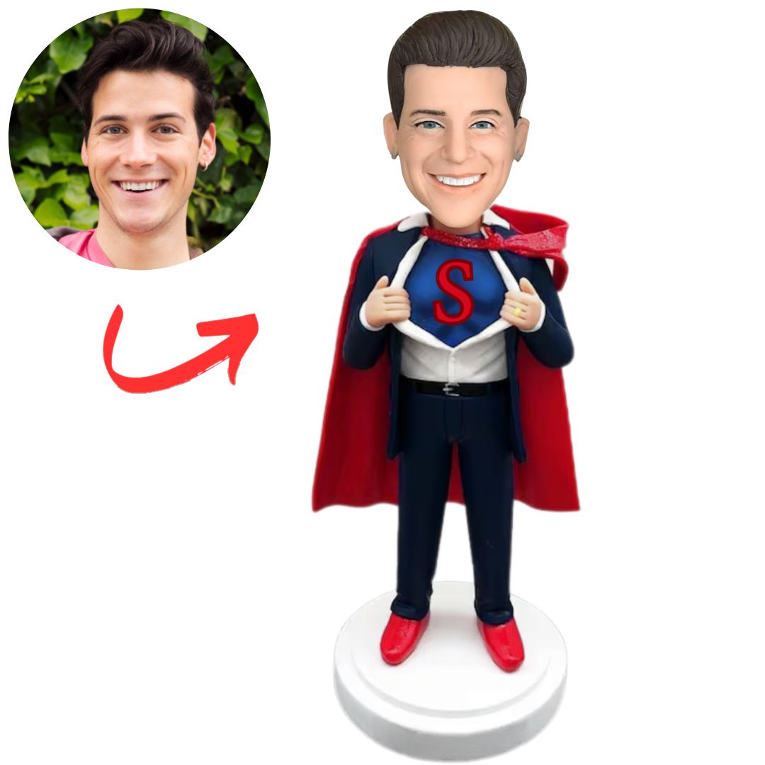 Superman with Cap Personalized Superman Bobbleheads