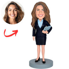 Business Woman Holding an iPad Custom Bobbleheads
