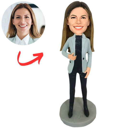 Cool Business Woman Custom Business Bobbleheads