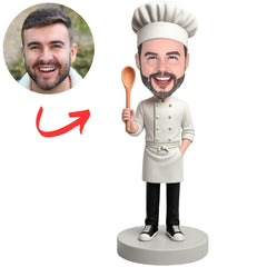 Chef Holding a Spoon Custom Bobble head