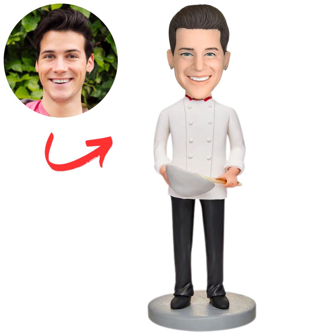 Chef Holding a Pot Custom Chef Bobbleheads