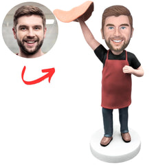 Chef Holding a Pancake Personalized Chef Bobble heads