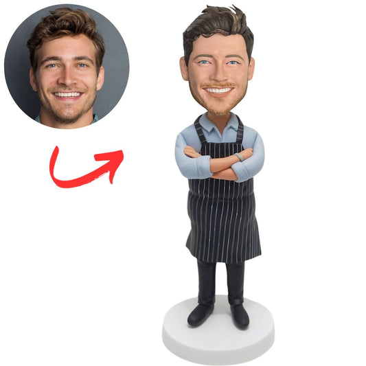 Handsome Chef in Apron Custom Bobbleheads