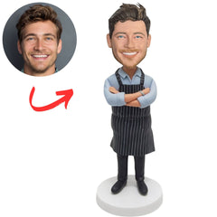 Handsome Chef in Apron Custom Bobbleheads