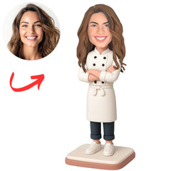 Handsome Female Chef Personalized Bobbleheads