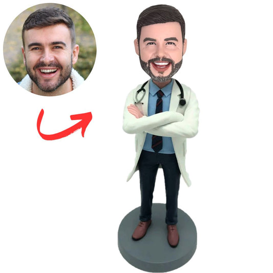 Male Doctor with Arms Crossed Doctor Bobble Heads