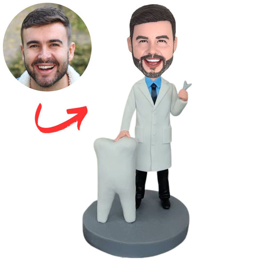 Male Dentist And Tooth Custom Doctor Bobbleheads