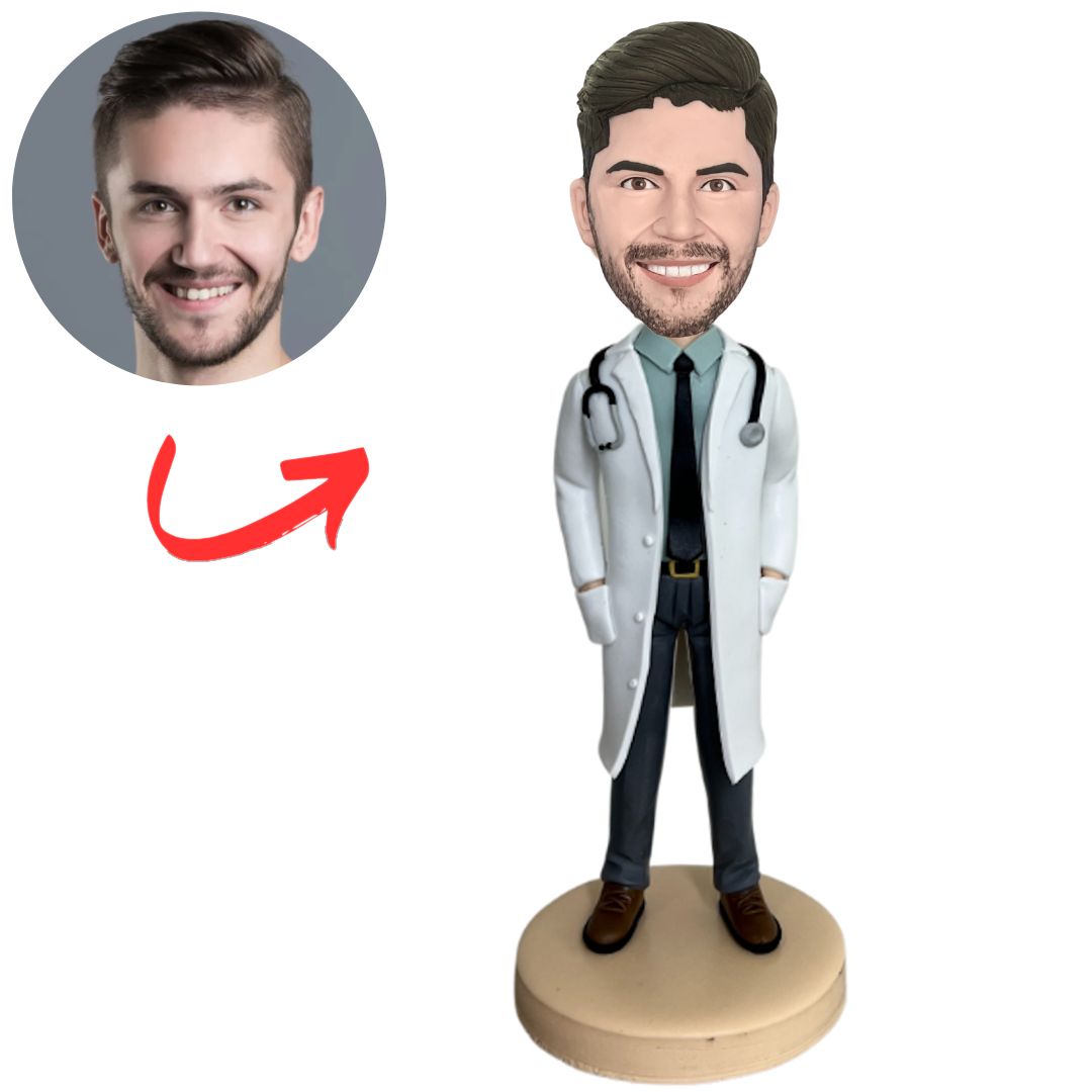 Custom Doctor Bobbleheads Cool Male Doctor with Stethoscope