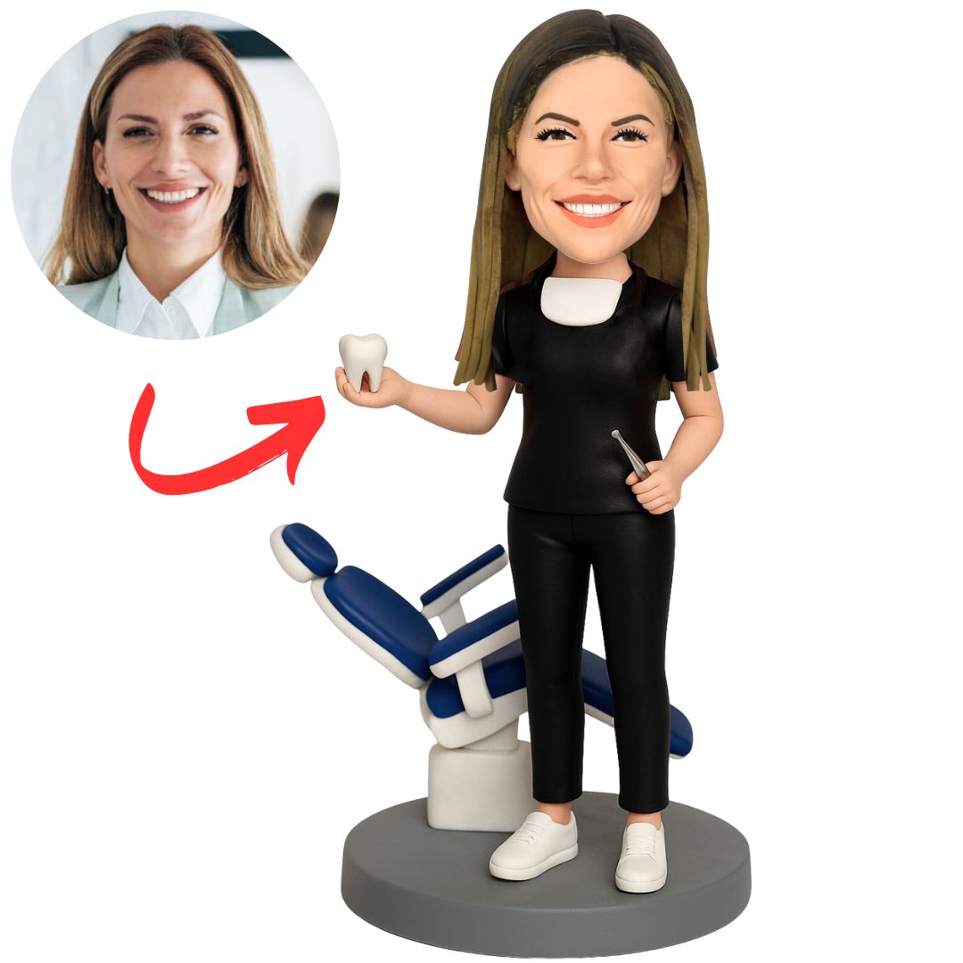 Female Dentist And Dental Chair Custom Bobbleheads