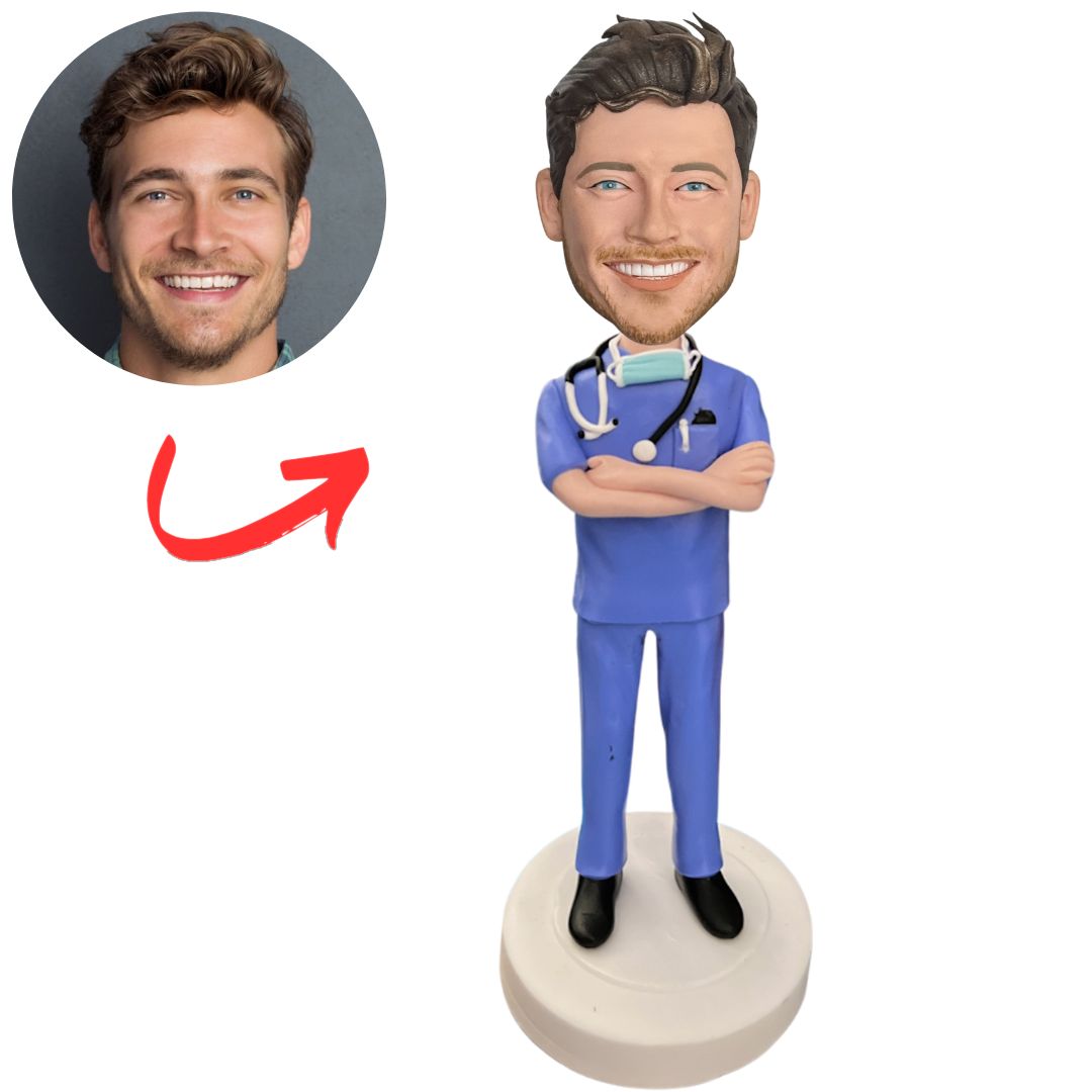 Operating Room Doctor with Mask Custom Bobbleheads