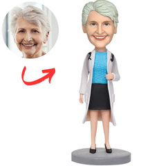Female Doctor in Blue Sweater Custom Bobbleheads