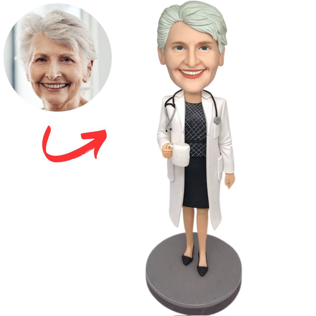 Custom Bobbleheads Chief Doctor Holding a Glass of Water